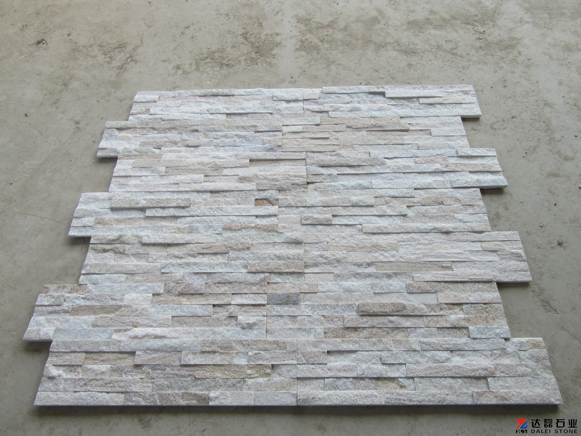 Golden line white wood cutural stone wall cladding